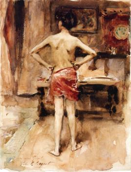 約翰 辛格 薩金特 Interior with Standing Figure 約翰 辛格 薩金特 Interior with Standing Figure